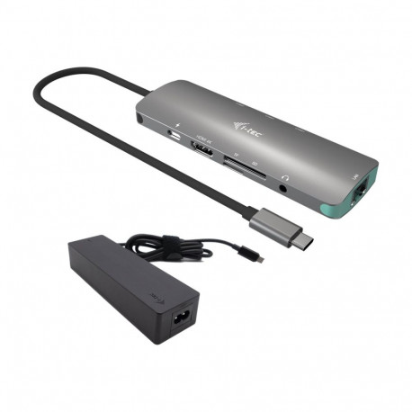 i-tec USB C metal nano dokk 1xHDMI 4K 1xSD + 1xmicroSD kaardilugeja 1xGLAN 1xaudio 3x USB 3.0 port 1