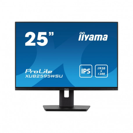 IIYAMA monitor XUB2595WSU-B5 25inch ETE IPS-paneel 1920x1200 300cd/m2 4ms VGA HDMI DP USB-hub 2x2.0 