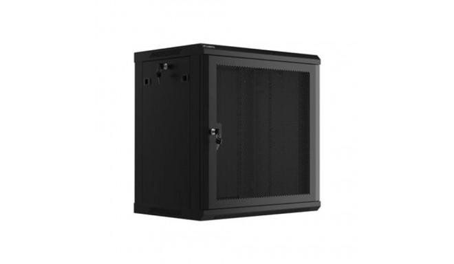 LANBERG seinakapp 19-tolline 12U 600x450 võrest uksega must kokkupandav