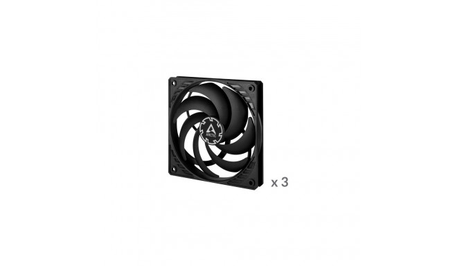 ARCTIC P12 Slim PWM PST Fans, 4-pin, 120mm, black, 3pcs
