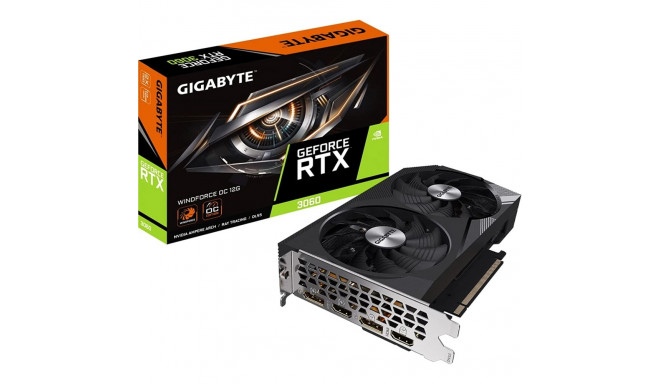 Gigabyte videokaart GeForce RTX 3060 3060 Windforce OC 12GB 2x DisplayPort 2x HDMI