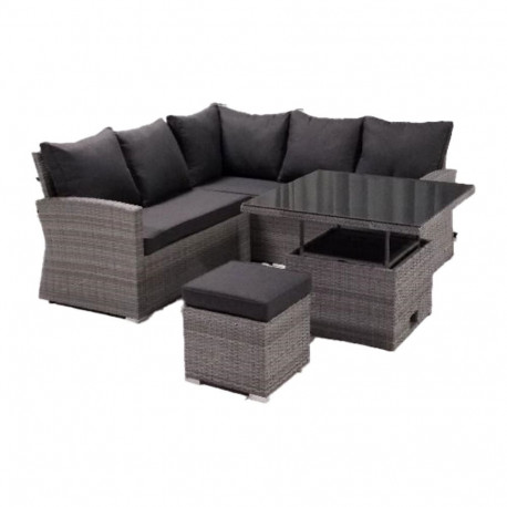 Aiamööblikomplekt SAMUEL laud, nurgadiivan ja tumba