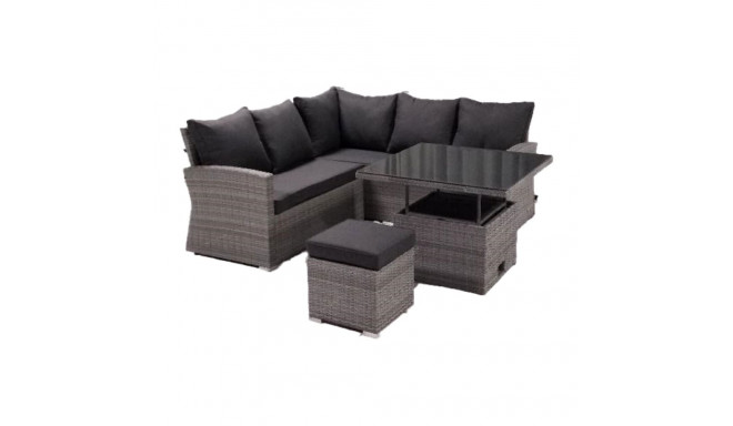 Garden furniture set SAMUEL table, corner sofa and ottoman