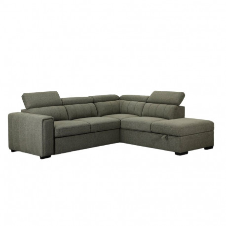 Corner sofa bed ODELIA-2 RC, light green