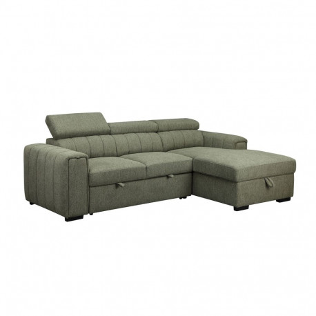Corner sofa bed ODELIA RC, light green