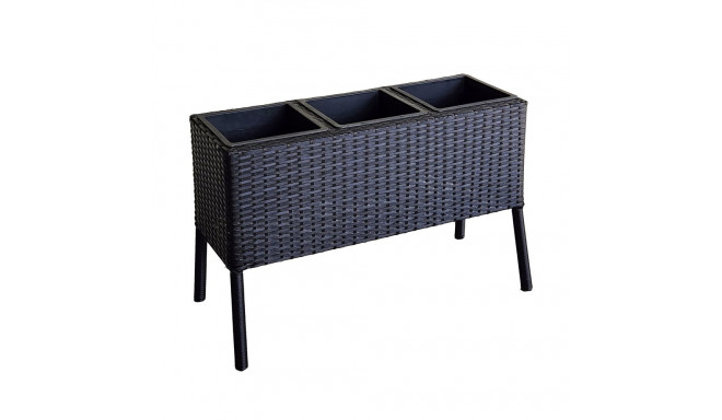 Lillekast WICKER 78x33xH54cm, must