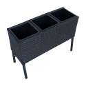 Lillekast WICKER 78x33xH54cm, must
