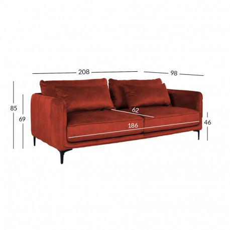Sofa BIANKA 3-seater, orange