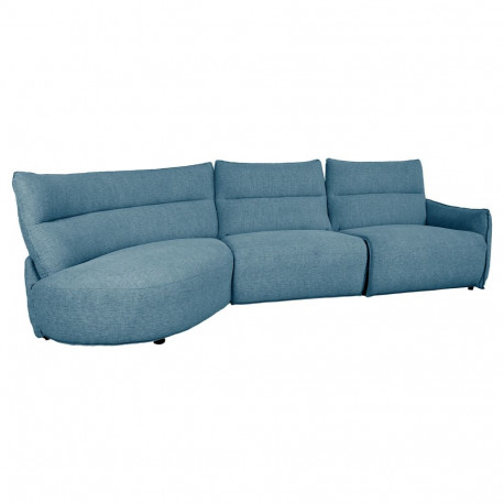 Corner sofa CANNES LC electric recliner, greyish blue