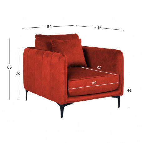 Tugitool BIANKA 84x98xH85cm, oranž