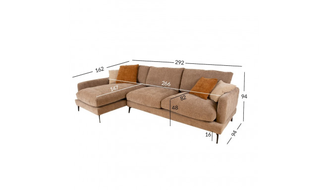 Corner sofa DAISY LC, beige