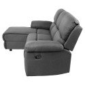 Nurgadiivan BERIT VN manuaalne recliner 214x160/95xH98cm, tumehall