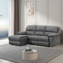 Nurgadiivan BERIT VN manuaalne recliner 214x160/95xH98cm, tumehall