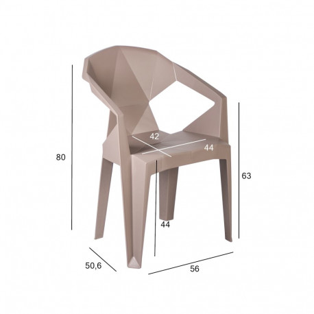 Tool MUZE 56x50,6xH80cm, taupe plastik