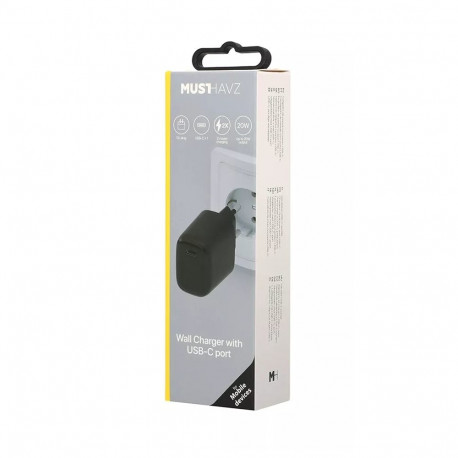 Travel Charger 20W USB-C By Musthavz Black
