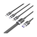 USB 2.0 A to 3-in-1 6A cable Vention CTRBG 1.5M (black)