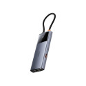 Hub 6in1 Baseus Metal Gleam 2 Series, USB-C to 2xUSB 3.0 +USB-C + HDMI + USB-C PD + Ethernet RJ45