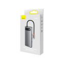 Hub 7in1 Baseus Metal Gleam Series, USB-C to 3x USB 3.0 + 2x HDMI + USB-C PD + Ethernet RJ45