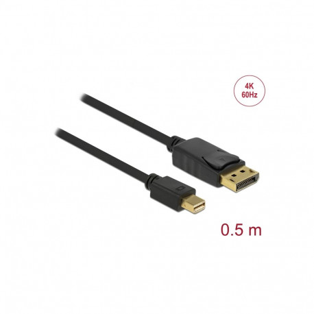 Delock Cable Mini DisplayPort 1.2 male > DisplayPort male 4K 60 Hz 0.5 m