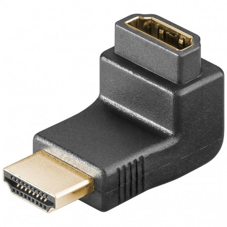 Adapter HDMI (M) - (F), 8K@60Hz, 90° nurgaga üles, platsmassist