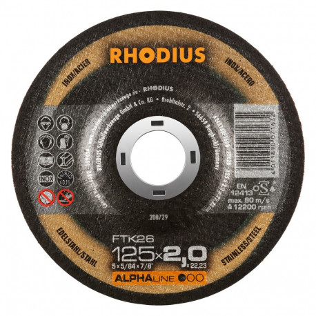 lõikeketas FTK26 125x2.0 mm RHODIUS