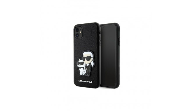 Karl Lagerfeld PU Saffiano Karl ja Choupette NFT ümbris iPhone 11 must