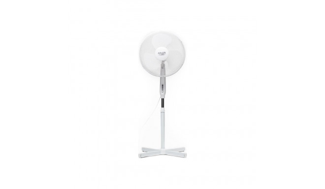 Adler AD 7305 valge põrandaventilaator läbimõõt 40 cm 3 kiirust ostsillatsioon 45 W