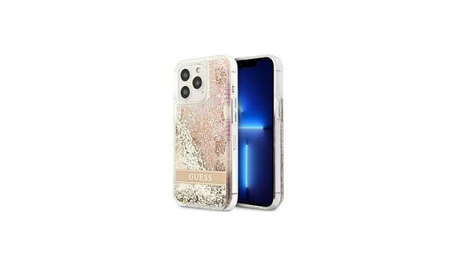 Guess GUHCP13LLFLSD iPhone 13 Pro / 13 6.1" kuldne kõvakaaneline Paisley Liquid Glitter