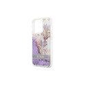 Guess GUHCP13LLFLSU iPhone 13 Pro / 136.1" lilla kõvakaaneline Flower Liquid Glitter