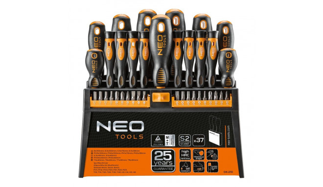 Neo kruvikeerajate ja otsikute komplekt 37 osa (04-210)