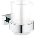 "rippuv klaasist hambaharjahoidja Grohe ESSENTIALS CUBE CRYSTAL 40755001, kroom"