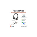 POLY Blackwire 3325 stereo MS Teams juhtmega peakomplekt, 3,5 mm pistik, USB-C/A adapter, must