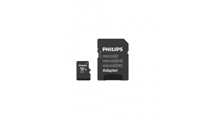 Philips MicroSDXC 64GB klass 10|UHS 1 + adapter