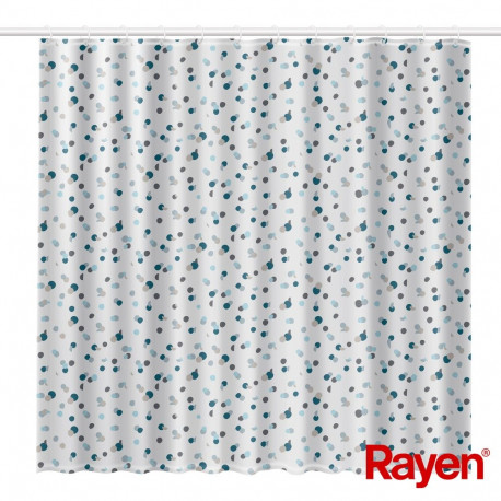 Shower curtain 180x200cm white|blue, polyester