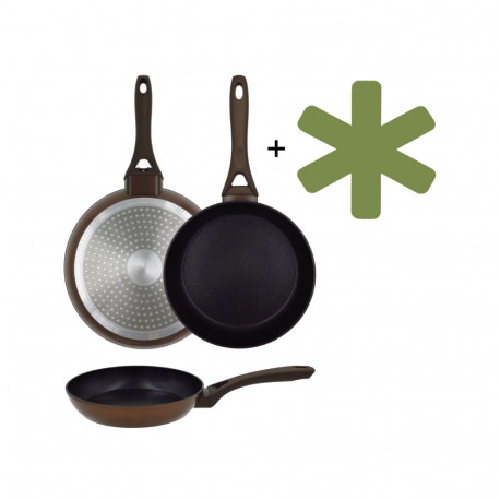 Frying pan Natura Ø28cm induction brown with guard
