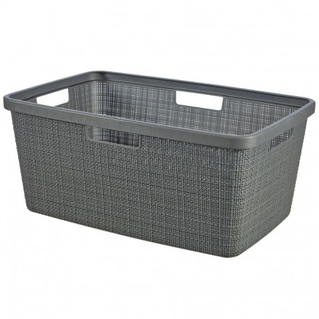 pesukorv jute 46L 59x39x26cm tumehall