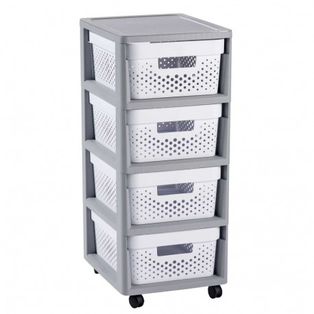 Infinity 11L 4 compartment wheeled chest 30x36x69cm grey|white