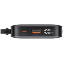 USAMS XR Series CD228 10000mAh 20W + USB-C/Lightning kaabel valge powerbank