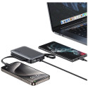 USAMS XR Series CD228 10000mAh 20W + USB-C/Lightning kaabel valge powerbank