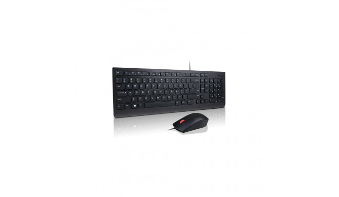 Lenovo Essential | Gaming Keyboard and Mouse Set | Wired | Nordic | Black