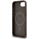 Case Guess 4G Circle Classic Logo MagSafe iPhone 16e jaoks pruun