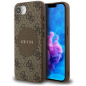 Case Guess 4G Circle Classic Logo MagSafe iPhone 16e jaoks pruun