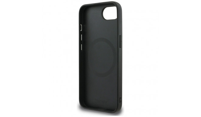DKNY nahast ruuduline Mono must MagSafe ümbris iPhone 16e jaoks