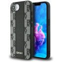 DKNY nahast ruuduline Mono must MagSafe ümbris iPhone 16e jaoks