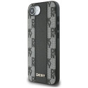 DKNY nahast ruuduline Mono must MagSafe ümbris iPhone 16e jaoks