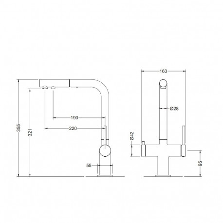 Blue Water Delta antiikne valamusegisti väljatõmmatava vooliku ja veefiltri ühendusega