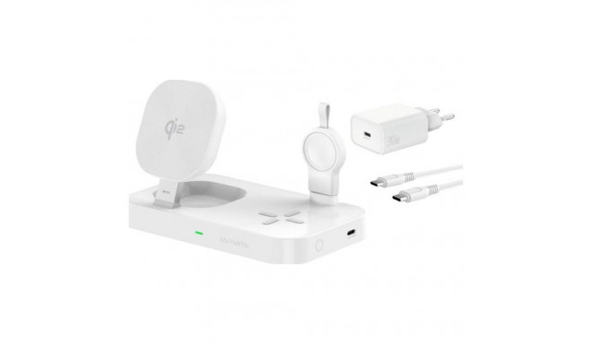4smarts Qi2 Trident Charging Station with Charger for Galaxy Watch White