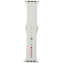 Strap Audi Sport Red Logo Silicone Watch Strap for Apple Watch 44/45/46/49mm white