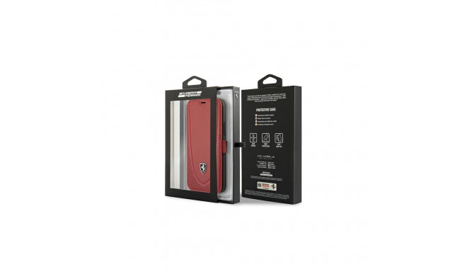 Ferrari FEOGOFLBKP12LRE iPhone 12 ProMax 6.7" punane raamatu Off Track perforeeritud