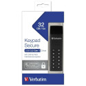 Verbatim Keypad Secure USB 3.2 Gen 1 32GB must väline ketas